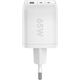 Ładowarka Goobay goobay USB-C fast charger Nano, PD, GaN, 65 watts (white, 1x USB-A, 2x USB-C PD, Charge 3.0)