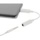 Deltaco DELTACO USB-C į 3,5 mm adapteris, 10 cm, aktyvus, baltas USBC-1145