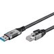 Adapter AV Goobay Goobay 70497 zmieniacz płci / kabli USB A RJ-45 Czarny, Srebrny