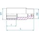 King Tony NASADKA DŁUGA 3/4" 39mm x 90mm 12-kąt. Cr-V King Tony
