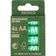 Deltaco Įkraunamos AA baterijos DELTACO AA 2500mAh, pažymėtos "Nordic Swan" ekologiniu ženklu, 4 vnt. pakuotė / ULT-NH2500AA-4P