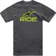 Alpinestars T-shirt ALPINESTARS RIDE 4.0 CSF TEE, Charcoal/Lime/Black Rozmiar: XXL