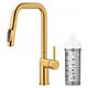 Bateria kuchenna KFA DUERO PURE STYLE PULL-OUT BATERIA KUCHENNA Z FUNKCJĄ FILTRACJI WODY I WYCIĄGANĄ WYLEWKĄ + ZESTAW FILTRUJĄCY PROFINE SILVER S, BRUSHED GOLD
