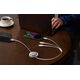 Kabel USB Baseus USB-A - USB-C + microUSB + Lightning 1.1 m Biały (P10368700211-01)