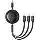 Kabel USB Baseus USB-A - USB-C + microUSB + Lightning 1.1 m Czarny (P10368700111-02)
