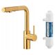 Bateria kuchenna KFA DUERO PURE BASIC PULL-OUT BATERIA KUCHENNA Z FUNKCJĄ FILTRACJI WODY I WYCIĄGANĄ WYLEWKĄ + FILTR HYDRO, BRUSHED GOLD