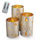 Decorational LED Candle set 3 pcs. christmas silver-gold + remote 5902270790443