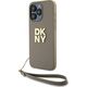 DKNY DKNY Wrist Strap Stock Logo - Etui iPhone 15 Pro (beżowy)