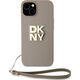 DKNY DKNY Wrist Strap Stock Logo - Etui iPhone 15 / 14 / 13 (beżowy)