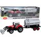 LeanToys Traktor Rolniczy Koparka z Cysterną Napęd Czerwony