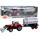 LeanToys Traktor Rolniczy Koparka z Cysterną Napęd Czerwony