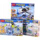 LeanToys Policja Łódź Samolot Helikopter Klocki Konstrukcyjne Niebieskie MIX
