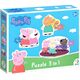 Dodo PUZZLE 3w1 "ŚWINKA PEPPA" PEPPA PIG 3 UKŁADANKI W JEDNYM OPAKOWANIU