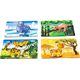 PuzzleOK Drewniane Puzzle 4w1 Dzikie Zwierzęta Układanka Zestaw Żyrafa Leniwiec
