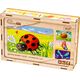 PuzzleOK Drewniane Puzzle 4w1 Owady Układanka Zestaw Zwierzątka Biedronka Ślimak