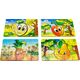 PuzzleOK Drewniane Puzzle 4w1 Owoce Układanka Zestaw Ananas Gruszka Cytryna Jabłko