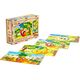 PuzzleOK Drewniane Puzzle 4w1 Owoce Układanka Zestaw Ananas Gruszka Cytryna Jabłko