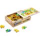 PuzzleOK Drewniane Puzzle 4w1 Owoce Układanka Zestaw Ananas Gruszka Cytryna Jabłko