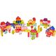 Jokomisiada Drewniane Klocki Miasto dla dzieci 3+ Puzzle Mata podłogowa + Sorter kształtów + Klocki 115 el.