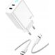 Ładowarka Jellico JELLICO Mocna ładowarka sieciowa 40W 2xUSB C   kabel USB C - Lightning