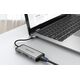 HUB USB Vention Vention Vėdinimo prijungimo stotelė 9 į 1: USB-C į HDMI/USB3.0 x 3/RJ45/SD/TF/garsas 3,5 mm/PD 0,15 pilka