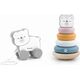 Viga Toys VIGA PolarB Zestaw Miś Polarny Drewniana Piramidka + Miś Polarny do Ciągnięcia