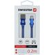 Kabel USB Swissten USB-A - USB-C 0.2 m Srebrny (71521103)