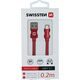 Kabel USB Swissten USB-A - USB-C 0.2 m Srebrny (71521103)