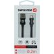 Kabel USB Swissten USB-A - Lightning 0.2 m Czarny (71523101)