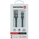 Kabel USB Swissten USB-A - Lightning 0.2 m Czarny (71523101)