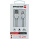 Kabel USB Swissten USB-A - Lightning 0.2 m Czarny (71523101)