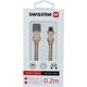 Kabel USB Swissten USB-A - micro-B 0.2 m Różowy (71522105)