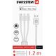 Kabel USB Swissten USB-A - USB-C + micro-B + Lightning 1.2 m Srebrny (SV0153259010)