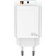 Ładowarka Jellico JELLICO ładowarka sieciowa EU13 GaN PD 30W 1xUSB-C + 1xUSB QC3.0 + kabel USB-C - Lightning Biały