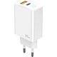 Ładowarka Jellico JELLICO ładowarka sieciowa EU13 GaN PD 30W 1xUSB-C + 1xUSB QC3.0 + kabel USB-C - Lightning Biały
