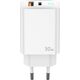 Ładowarka Jellico JELLICO ładowarka sieciowa EU13 GaN PD 30W 1xUSB-C + 1xUSB QC3.0 + kabel USB-C - USB-C Biały