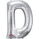 Balon foliowy litera D srebrna 62x86cm
