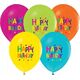 PartyDeco Balony Happy Birthday 30cm 5szt