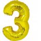 GoDan Balon foliowy Smart cyfra 3 złota 92cm
