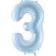 Party Deco Balon foliowy 3 jasny niebieski 72cm