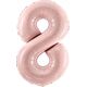 PartyDeco Balon foliowy 8 jasny różowy 7cm