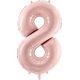 PartyDeco Balon foliowy 8 jasny różowy 7cm