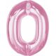 GoDan Balon foliowy cyfra 0 jasnoróżowa Smart 92cm