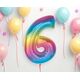GoDan Balon foliowy cyfra 6 tęczowa Smart 92cm