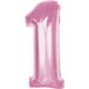 GoDan Balon foliowy cyfra 1 jasnoróżowa Smart 92cm