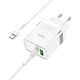 Ładowarka Hoco HOCO ładowarka sieciowa USB A + Typ C + kabel Typ C do Typ C PD QC3.0 3A 30W N21 biała