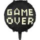 PartyDeco Balon foliowy Game over czarny 45cm