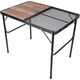 vidaXL STOLIK TURYSTYCZNY SKŁADANY KEMPINGOWY 90X60X36-68CM SIATKA STALOWA DREWNO