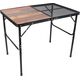 vidaXL STOLIK TURYSTYCZNY SKŁADANY KEMPINGOWY 90X60X36-68CM SIATKA STALOWA DREWNO