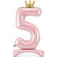 PartyDeco Stoj±cy balon foliowy 5 jasny róż 84cm